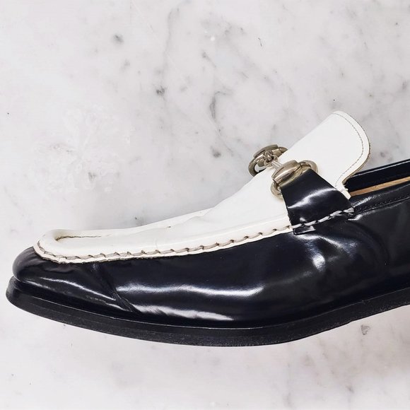 Gucci Horsebit Loafers Vintage 1996 Two-Tone Black & White, M Sz 5.5 D; W Sz 7 - Picture 11 of 16